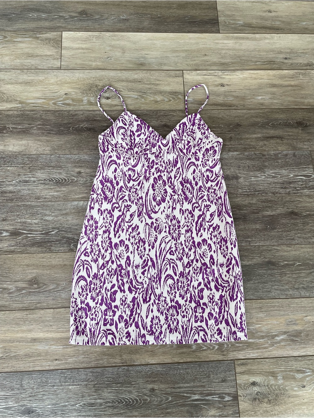 NWOT Zara Purple and White Floral Mini Dress